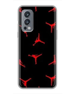 Чехол для OnePlus Nord 2 с картинкой «Jordan Red Pattern»