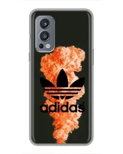 Чехол для OnePlus Nord 2 с картинкой «Оранжевый дым Adidas»