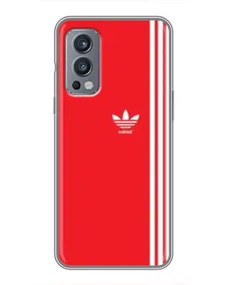 Чехол для OnePlus Nord 2 с картинкой «Красный минимализм Adidas»
