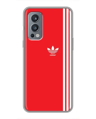 Чехол для OnePlus Nord 2 с картинкой «Красный минимализм Adidas» Чехол для OnePlus Nord 2 с картинкой «Красный минимализм Adidas»