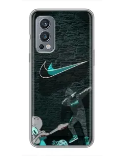 Чехол для OnePlus Nord 2 с картинкой «Спортивный арт Nike»