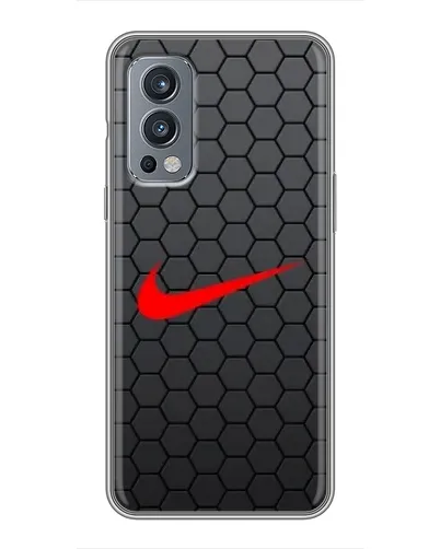Чехол для OnePlus Nord 2 с картинкой «Nike — карбоновая сетка»