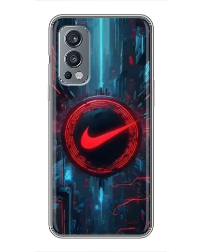 Чехол для OnePlus Nord 2 с картинкой «Техногенный стиль Nike»