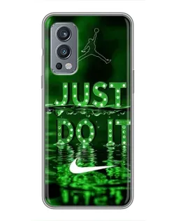 Чехол для OnePlus Nord 2 с картинкой «Зеленый неоновый Nike»