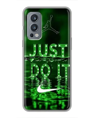 Чехол для OnePlus Nord 2 с картинкой «Зеленый неоновый Nike»