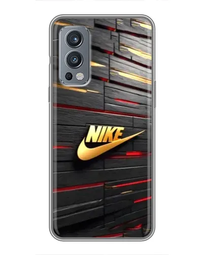 Чехол для OnePlus Nord 2 с картинкой «Золотой Nike на металле»