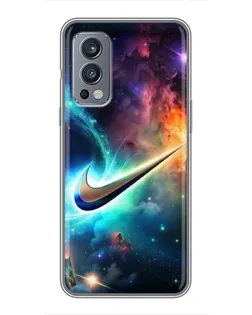 Чехол для OnePlus Nord 2 с картинкой «Космический Nike Swoosh»