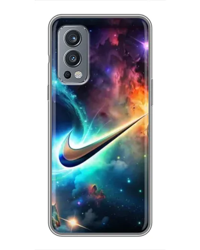 Чехол для OnePlus Nord 2 с картинкой «Космический Nike Swoosh»