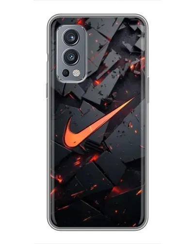 Чехол для OnePlus Nord 2 с картинкой «Nike — эффект разломов»