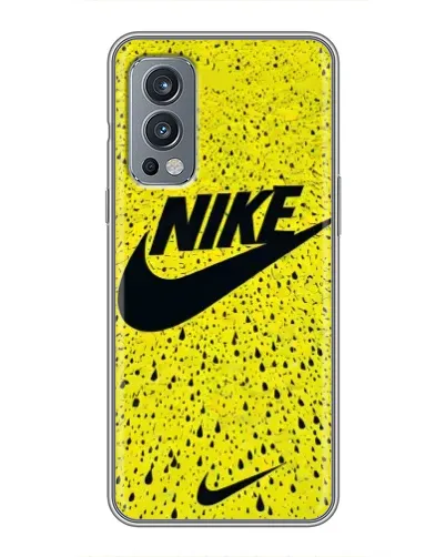 Чехол для OnePlus Nord 2 с картинкой «Желтый текстурный Nike»