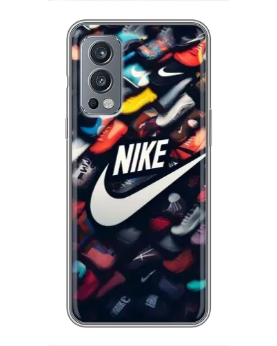 Чехол для OnePlus Nord 2 с картинкой «Коллекция кроссовок Nike»