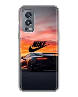 Чехол для OnePlus Nord 2 с картинкой «Nike и суперкар»