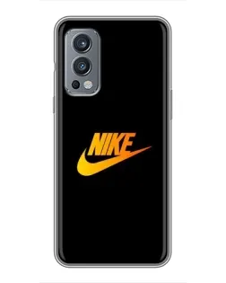Чехол для OnePlus Nord 2 с картинкой «Золотой логотип Nike»