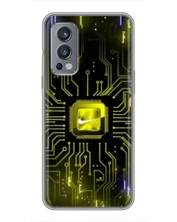 Чехол для OnePlus Nord 2 с картинкой «Nike — золотая искра»
