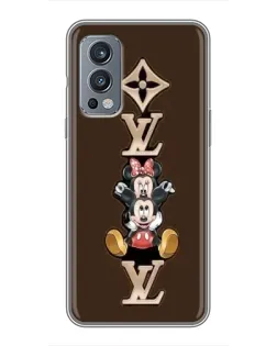 Чехол для OnePlus Nord 2 с картинкой «LV и Микки Маус»