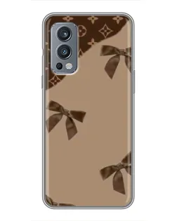 Чехол для OnePlus Nord 2 с картинкой «LV — кофейный атлас»