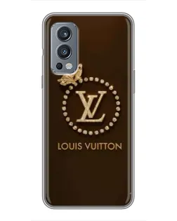 Чехол для OnePlus Nord 2 с картинкой «LV — золотая печать»