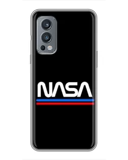 Чехол для OnePlus Nord 2 с картинкой «NASA — классика Red Blue»