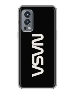 Чехол для OnePlus Nord 2 с картинкой «NASA — вертикальный логотип»