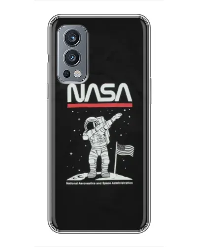 Чехол для OnePlus Nord 2 с картинкой «NASA — шагаем по Луне»