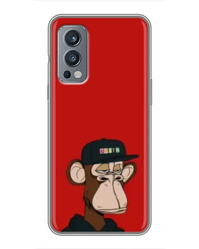 Чехол для OnePlus Nord 2 с картинкой «Bored Ape — красный фон»