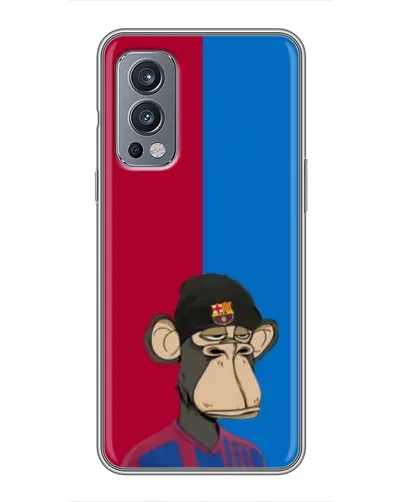Чехол для OnePlus Nord 2 с картинкой «Bored Ape — фанат Барсы»