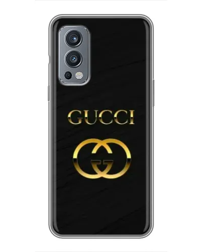 Чехол для OnePlus Nord 2 с картинкой «Золотой логотип Gucci»