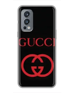 Чехол для OnePlus Nord 2 с картинкой «Gucci — красный логотип» Чехол для OnePlus Nord 2 с картинкой «Gucci — красный логотип»