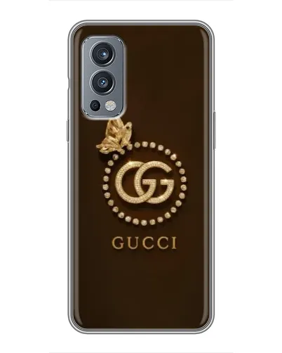 Чехол для OnePlus Nord 2 с картинкой «Gucci — золотая бабочка»