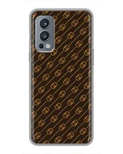 Чехол для OnePlus Nord 2 с картинкой «Gucci — золотые диагонали» Чехол для OnePlus Nord 2 с картинкой «Gucci — золотые диагонали»