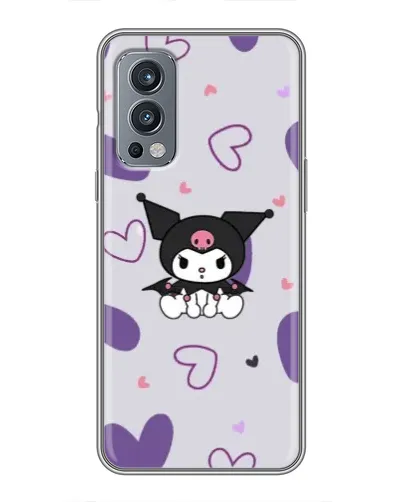 Чехол для OnePlus Nord 2 с картинкой «Kuromi и лавандовые сердца»