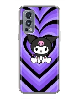 Чехол для OnePlus Nord 2 с картинкой «Kuromi и фиолетовые сердца»