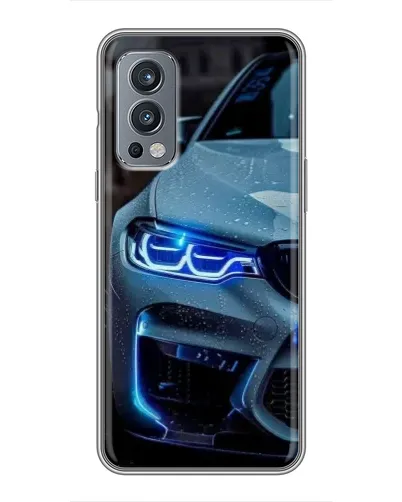 Чехол для OnePlus Nord 2 с картинкой «Взгляд BMW с синими фарами» Чехол для OnePlus Nord 2 с картинкой «Взгляд BMW с синими фарами»