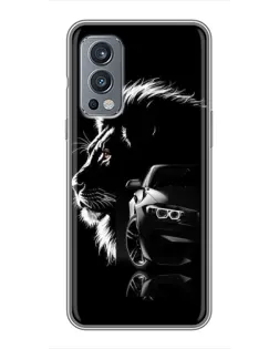 Чехол для OnePlus Nord 2 с картинкой «BMW и лев» Чехол для OnePlus Nord 2 с картинкой «BMW и лев»