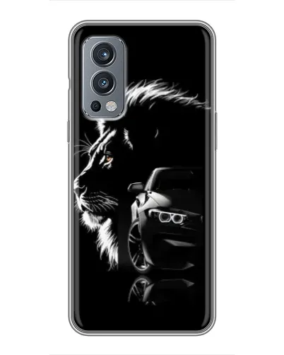 Чехол для OnePlus Nord 2 с картинкой «BMW и лев» Чехол для OnePlus Nord 2 с картинкой «BMW и лев»