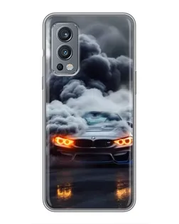 Чехол для OnePlus Nord 2 с картинкой «BMW в дыму» Чехол для OnePlus Nord 2 с картинкой «BMW в дыму»