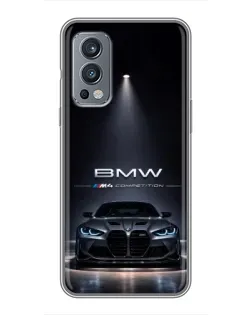 Чехол для OnePlus Nord 2 с картинкой «BMW сквозь ночной город» Чехол для OnePlus Nord 2 с картинкой «BMW сквозь ночной город»