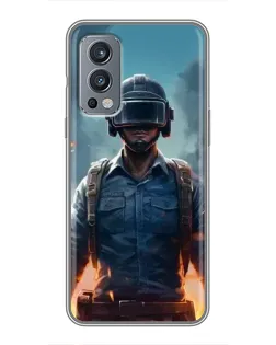 Чехол для OnePlus Nord 2 с картинкой «PUBG — реалистичный герой»
