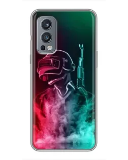 Чехол для OnePlus Nord 2 с картинкой «PUBG — огненный воин»