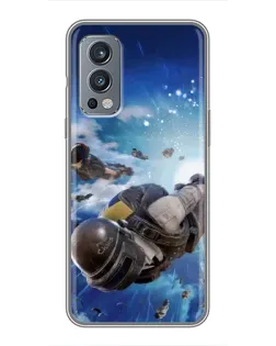 Чехол для OnePlus Nord 2 с картинкой «Десант PUBG — прыжок»