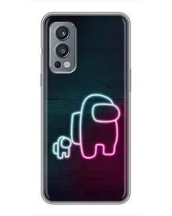 Чехол для OnePlus Nord 2 с картинкой «Among Us неон-арт» Чехол для OnePlus Nord 2 с картинкой «Among Us неон-арт»
