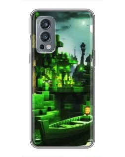 Чехол для OnePlus Nord 2 с картинкой «Minecraft лесной пейзаж»