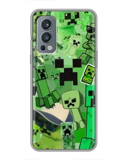 Чехол для OnePlus Nord 2 с картинкой «Криперы Minecraft»