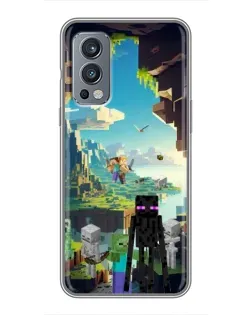 Чехол для OnePlus Nord 2 с картинкой «Эндермен в лесу»