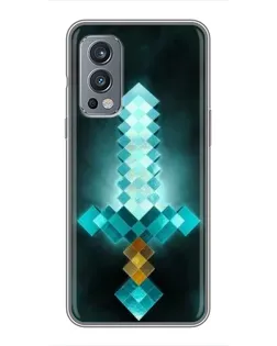 Чехол для OnePlus Nord 2 с картинкой «Алмазный меч неон»