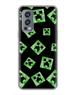 Чехол для OnePlus Nord 2 с картинкой «Паттерн с криперами»