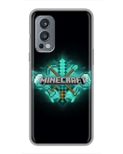 Чехол для OnePlus Nord 2 с картинкой «Minecraft Diamond лого»