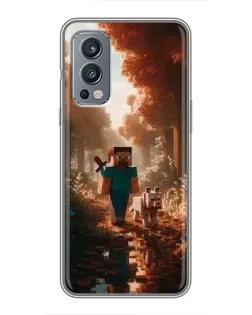 Чехол для OnePlus Nord 2 с картинкой «Стив в лесу»