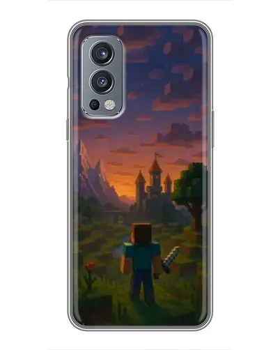 Чехол для OnePlus Nord 2 с картинкой «Стив у башни» Чехол для OnePlus Nord 2 с картинкой «Стив у башни»