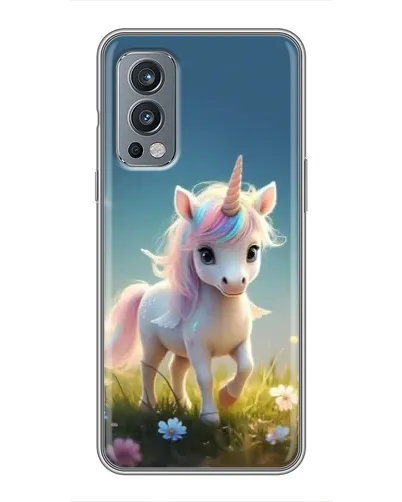 Чехол для OnePlus Nord 2 с картинкой «Единорог на поляне» Чехол для OnePlus Nord 2 с картинкой «Единорог на поляне»